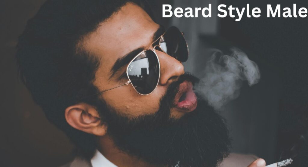 Beard styles for black males showing short boxed beard, tapered beard, and full beard on different face shapes