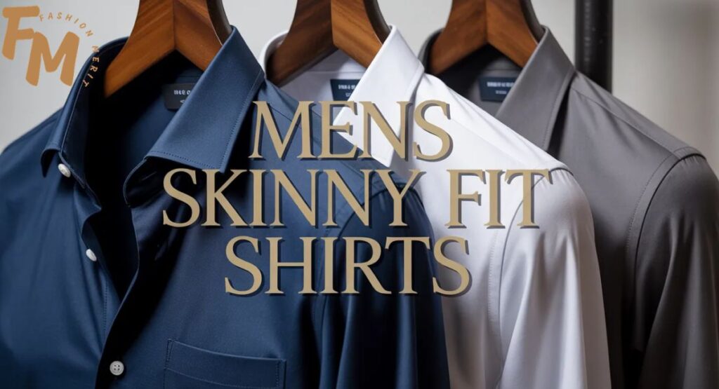 Mens skinny fit shirts outfit showing a slim-fit tailored shirt with chinos and dress shoes for modern casual or office style