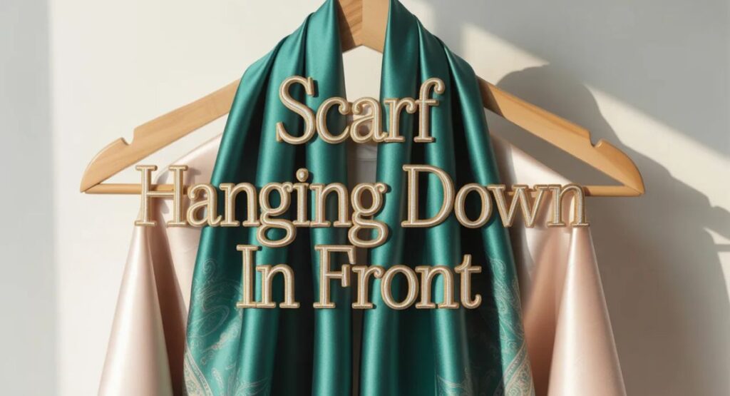 silk scarf hanging down in front elegant look