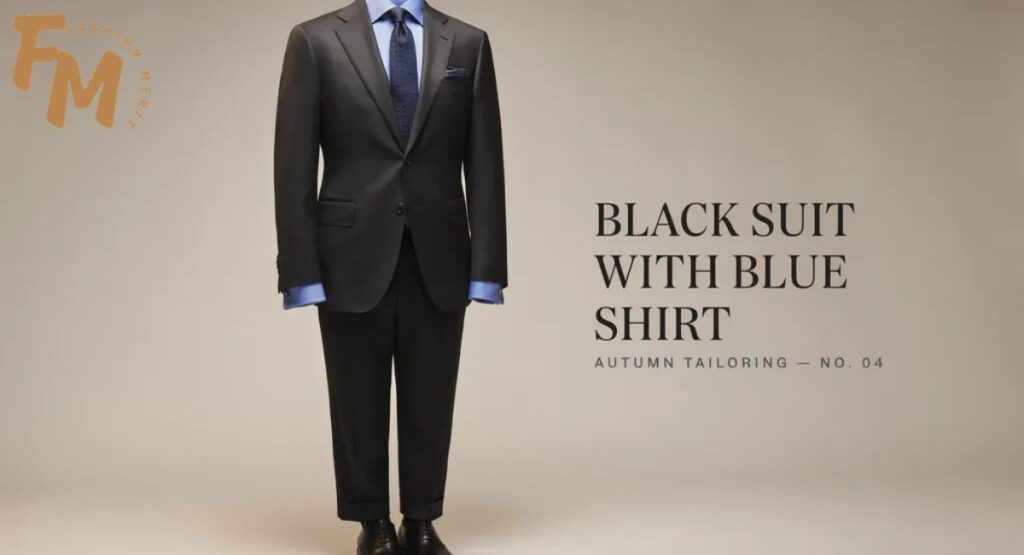 Black Suit with Blue Shirt