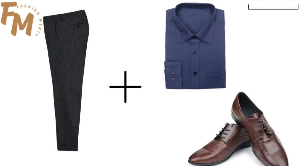 Best shoes for black suit and blue shirt outfit