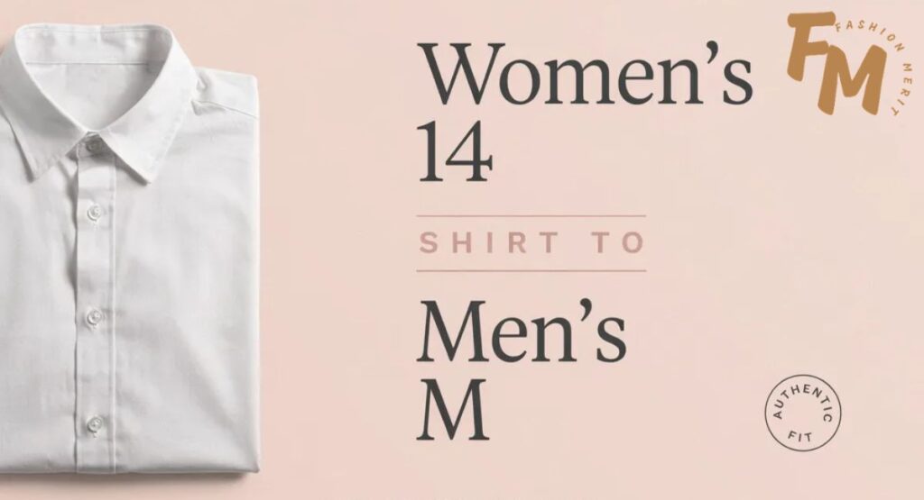 Person wearing a men's medium shirt that matches a women's size 14 fit.